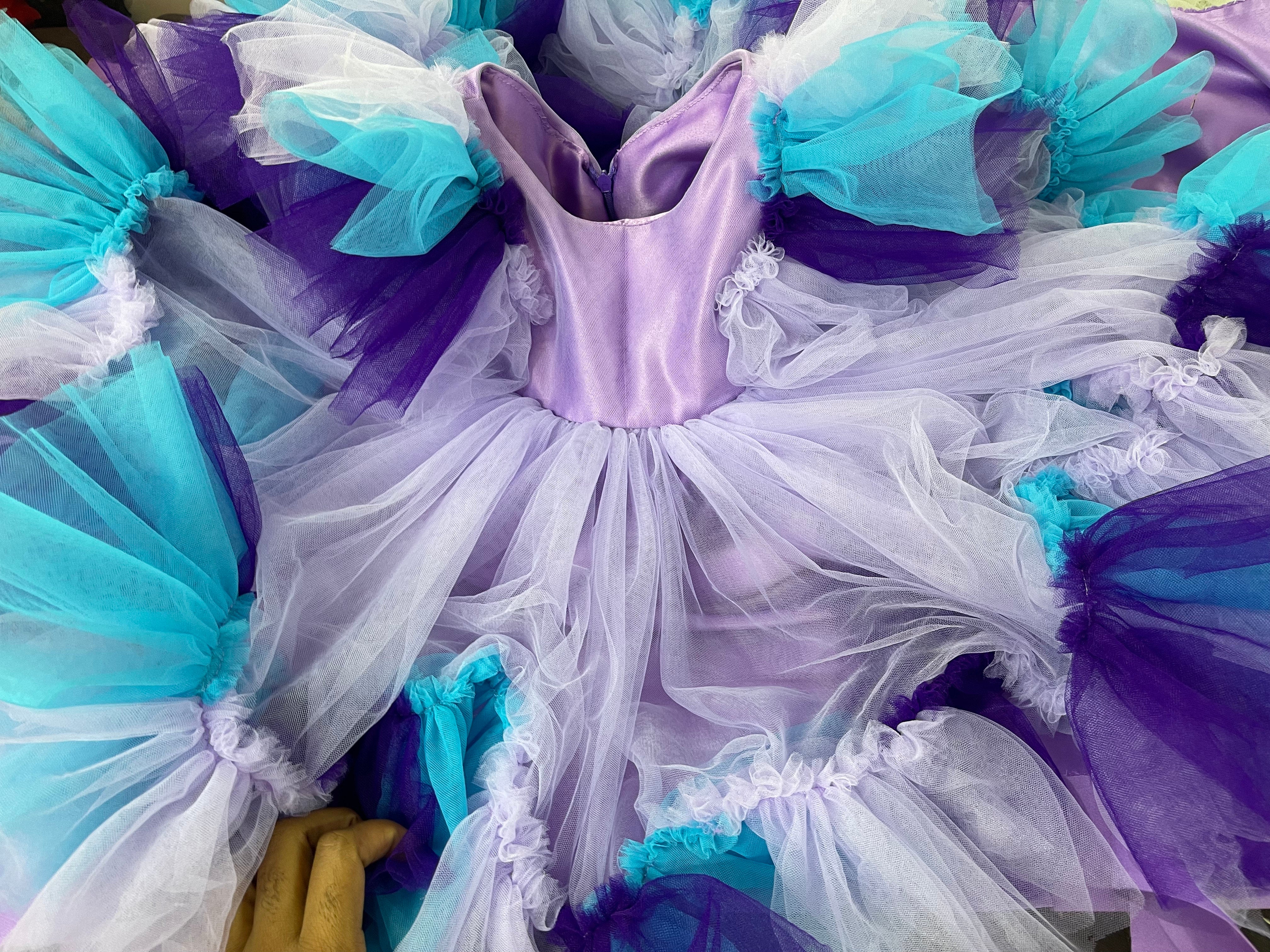 Rainbow tulle dress