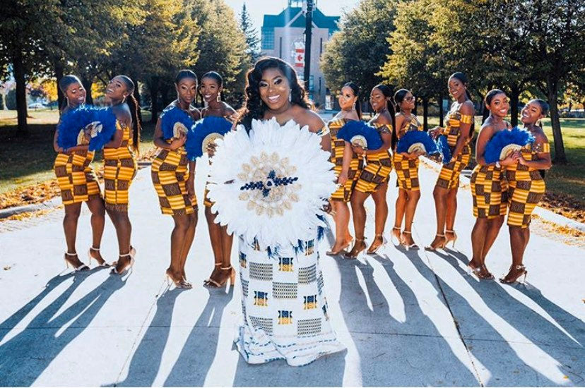 Jumbo hand fan/ feather bridal african wedding fan - Dimaz