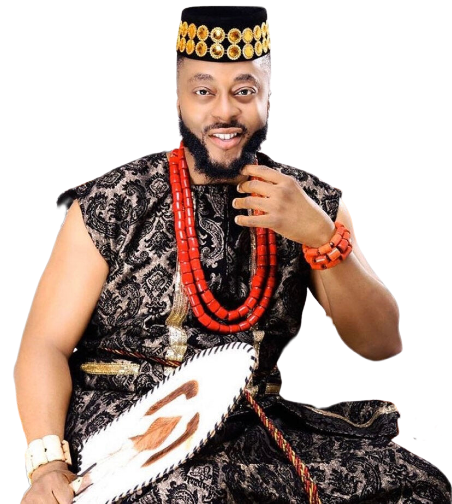 African Mens Hat and Jewelry