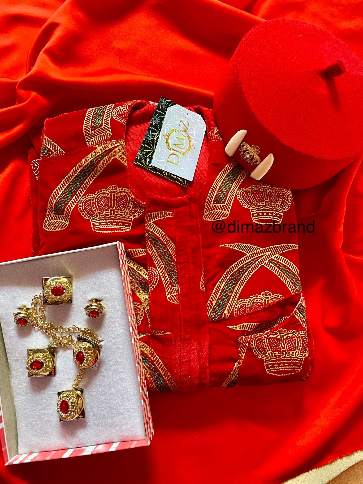 Isiagu men’s shirt with free jewelry(linking chain,necklace,bracelet) - Dimaz