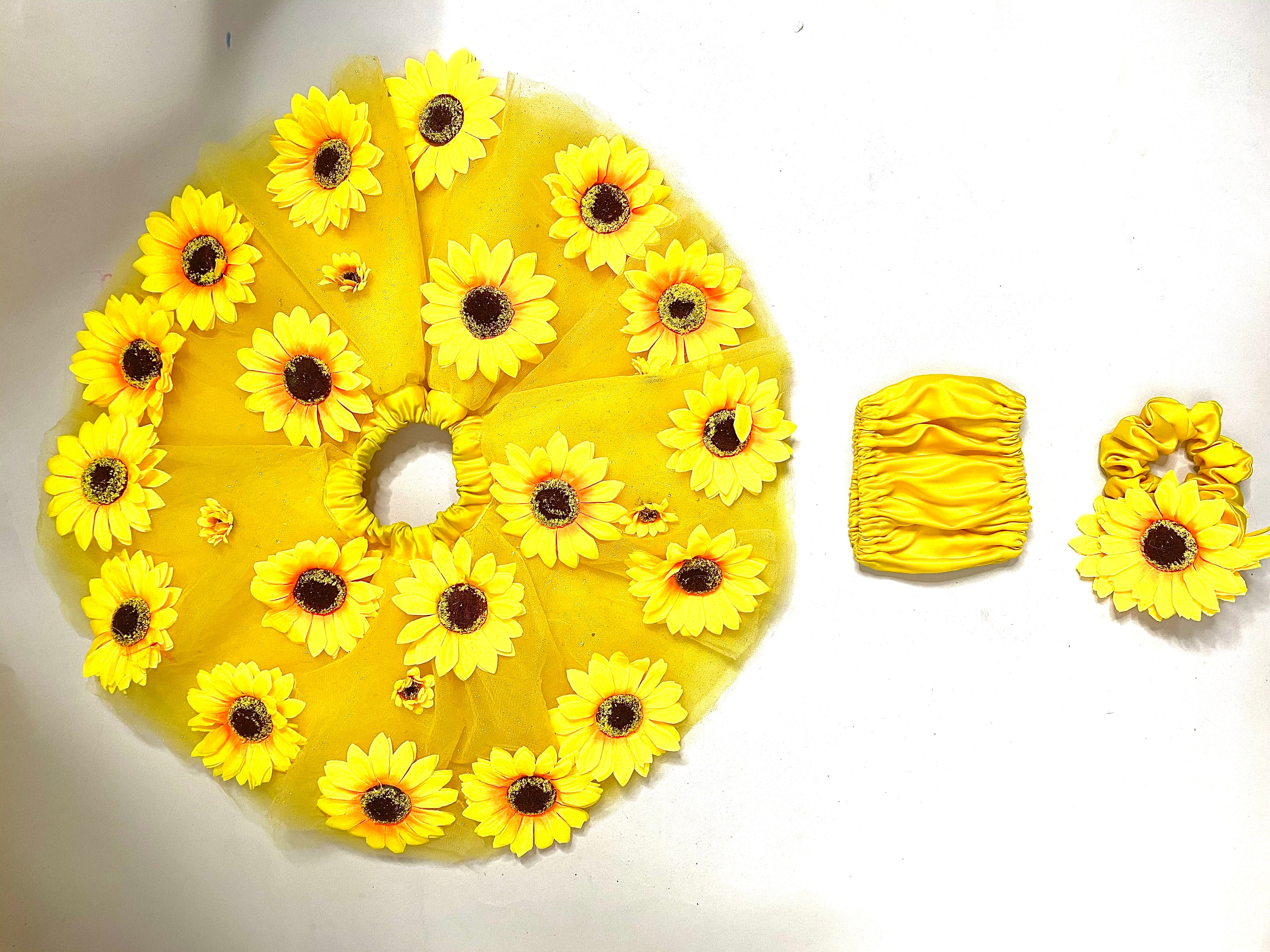 sunflower baby gown set
